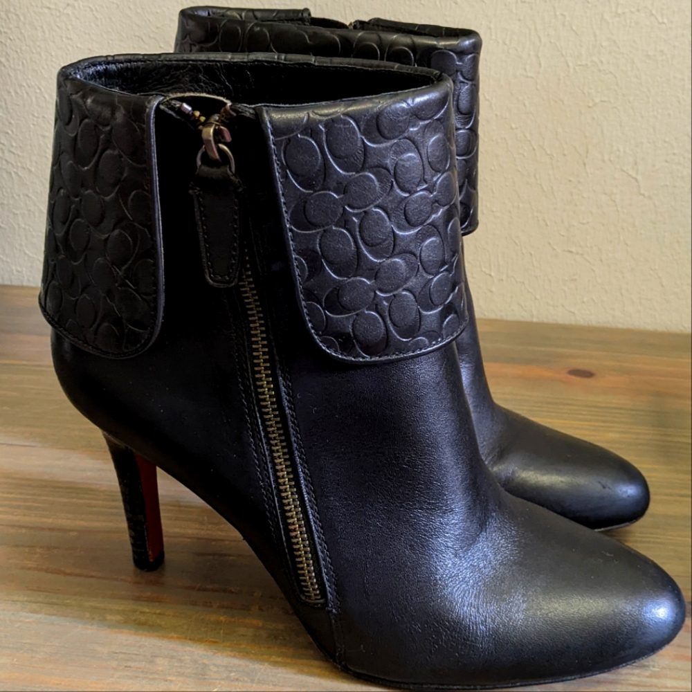 Women's Coach Black Ankle Boots size 9.5
